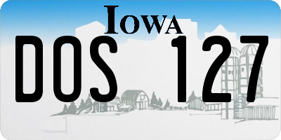 IA license plate DOS127