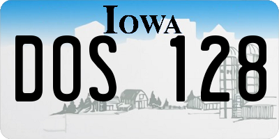 IA license plate DOS128