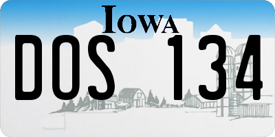 IA license plate DOS134