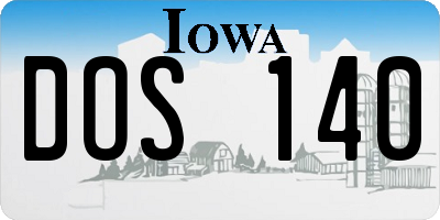 IA license plate DOS140