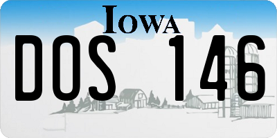 IA license plate DOS146