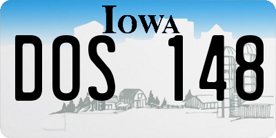 IA license plate DOS148