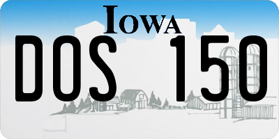 IA license plate DOS150