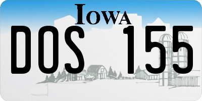 IA license plate DOS155