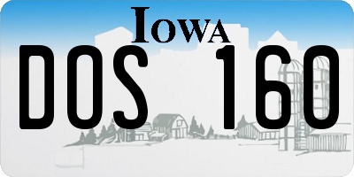 IA license plate DOS160