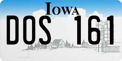 IA license plate DOS161