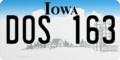 IA license plate DOS163