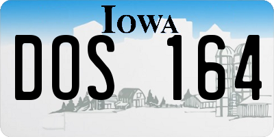 IA license plate DOS164