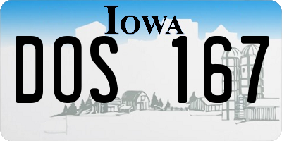 IA license plate DOS167