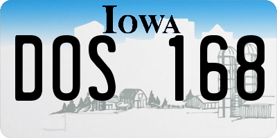 IA license plate DOS168