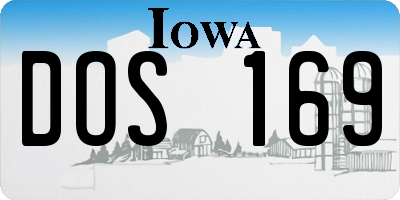 IA license plate DOS169