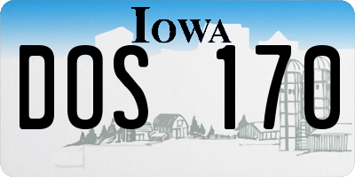 IA license plate DOS170