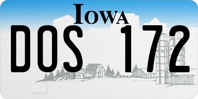 IA license plate DOS172
