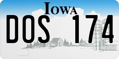 IA license plate DOS174
