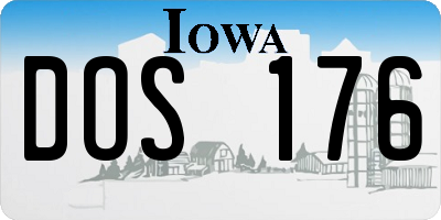 IA license plate DOS176