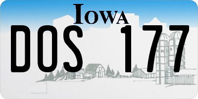 IA license plate DOS177