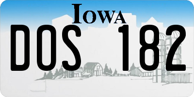 IA license plate DOS182