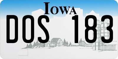 IA license plate DOS183