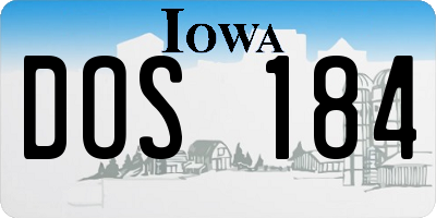 IA license plate DOS184
