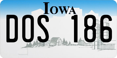 IA license plate DOS186