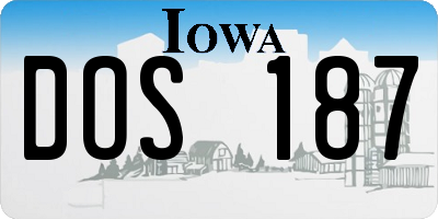 IA license plate DOS187