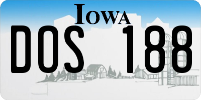 IA license plate DOS188
