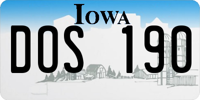 IA license plate DOS190