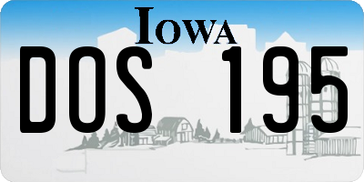 IA license plate DOS195