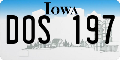 IA license plate DOS197