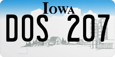 IA license plate DOS207