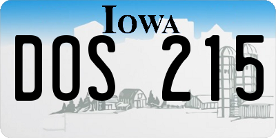IA license plate DOS215