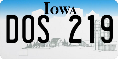 IA license plate DOS219