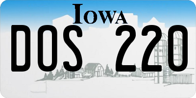 IA license plate DOS220