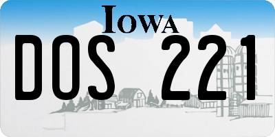 IA license plate DOS221