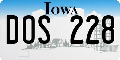 IA license plate DOS228