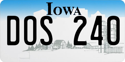 IA license plate DOS240
