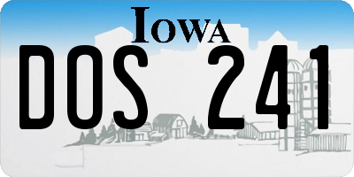 IA license plate DOS241