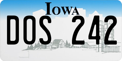 IA license plate DOS242