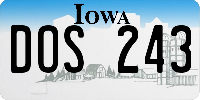 IA license plate DOS243