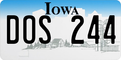 IA license plate DOS244