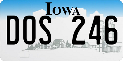 IA license plate DOS246