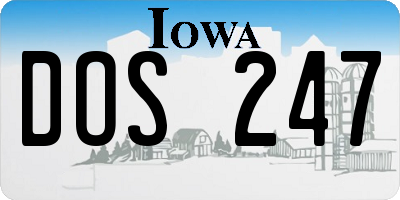 IA license plate DOS247