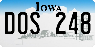 IA license plate DOS248