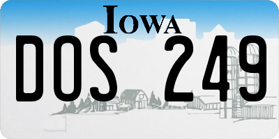 IA license plate DOS249