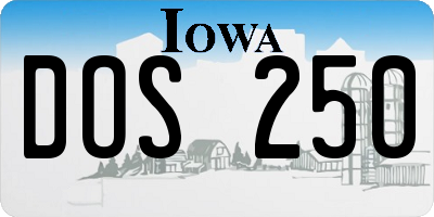 IA license plate DOS250