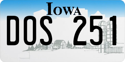 IA license plate DOS251