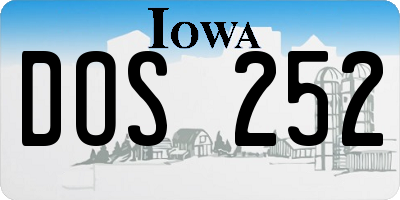 IA license plate DOS252