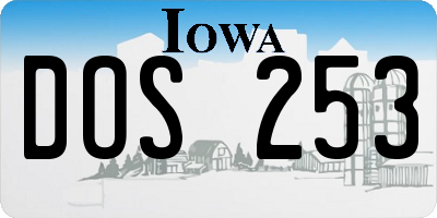 IA license plate DOS253