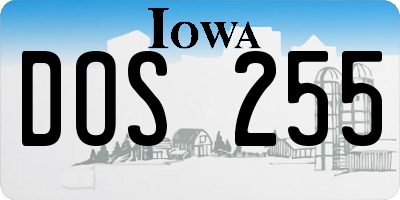 IA license plate DOS255