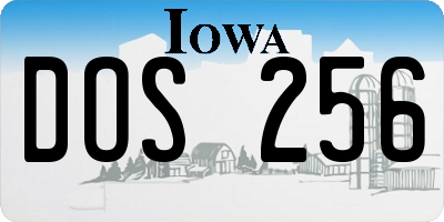 IA license plate DOS256
